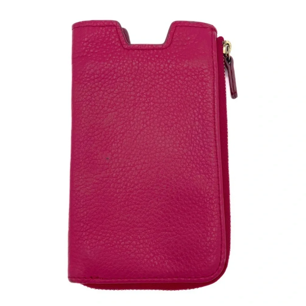 FOSSIL LEATHER Long Live Vintage coin purse/card wallet/phone case, dark pink